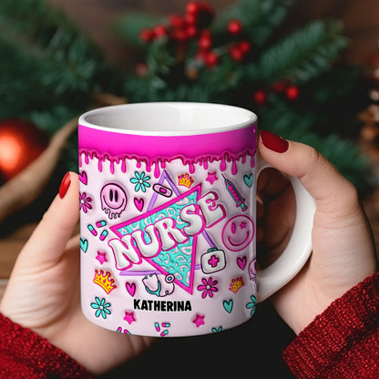 Gift For Nurse, Personalized Nurse Daily Routine Coffee Mug