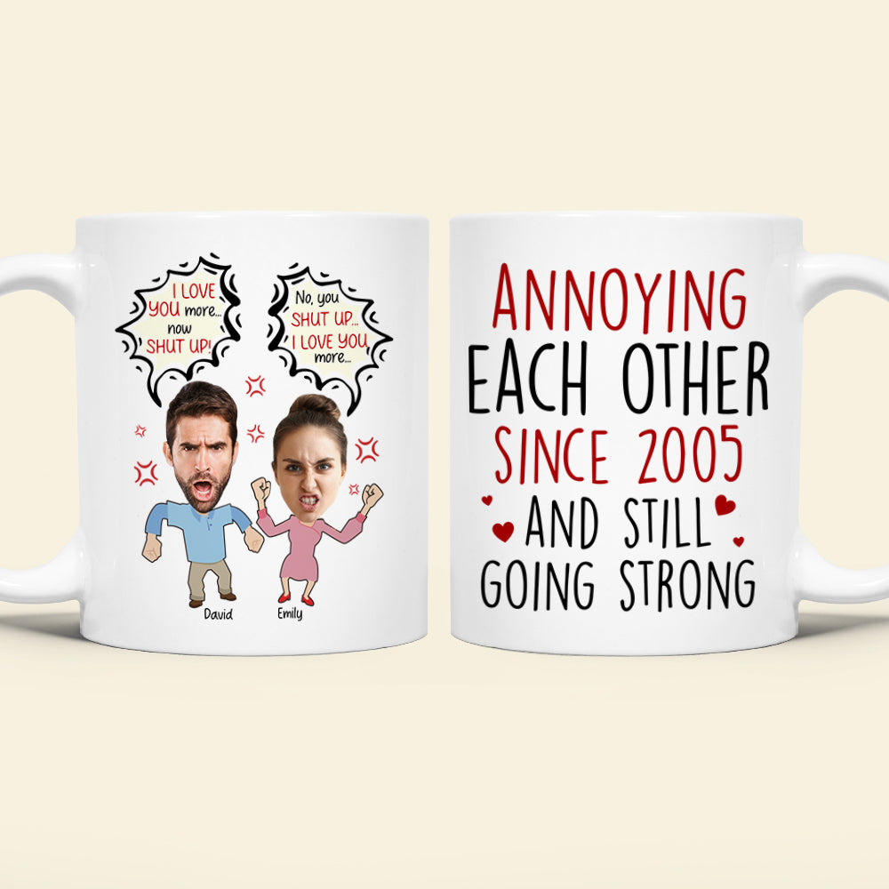 Custom Photo Gifts For Couple Coffee Mug Annoying Each Other