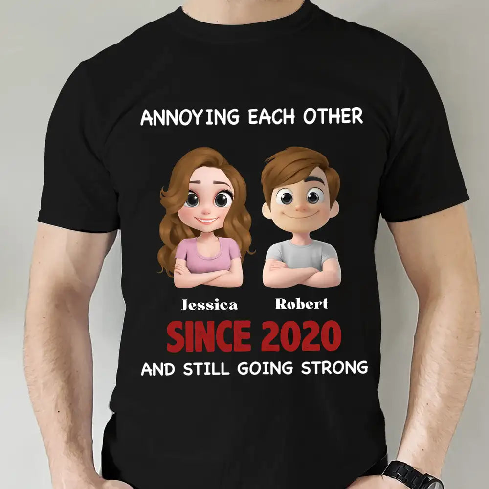 Annoying Each Other - Personalized Couple Cup A Hilarious Love Story with Custom Names
