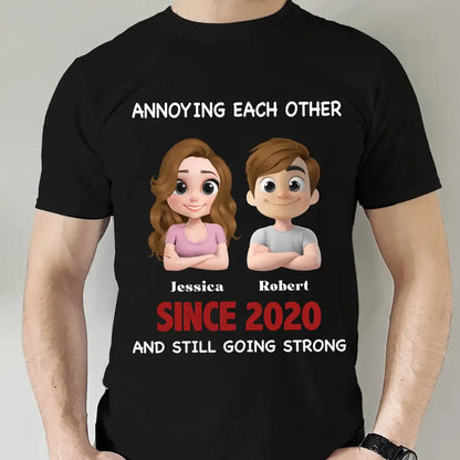 Annoying Each Other - Personalized Couple Cup A Hilarious Love Story with Custom Names