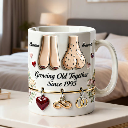 Growing Old Together Couples Coffee Mug - Personalized Gift For Couples 02NALU060126