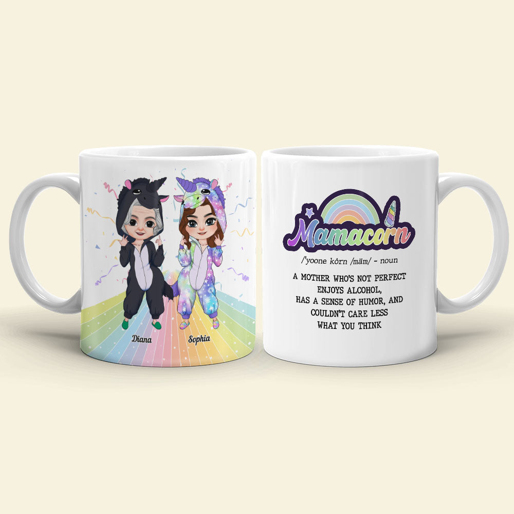 Mama Unicorn, Mother And Daughter Personalized Coffee Mug, Gift For Mama