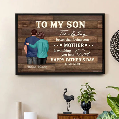 To My Son Personalized Mug for Father's Day, Heartfelt Gift from Mom