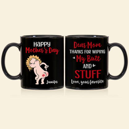 Happy Mother's Day, Gift For Mom, Personalized Mug, Butt Mug, Mother's Day Gift