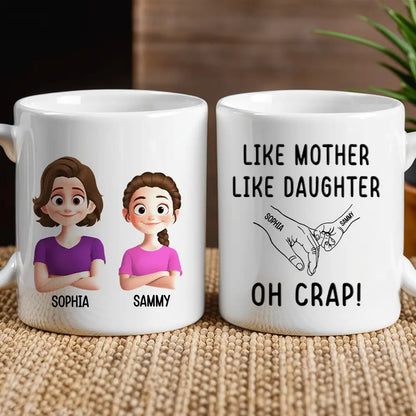 Like Mother Like Children Customizable Cartoon Cup with Hand Gesture Design Best Mother's Day Gift