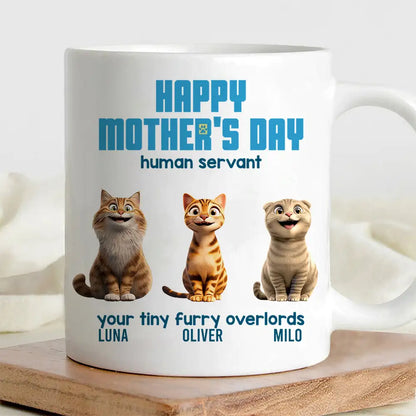 Customizable Cat Mom Mug 'Happy Mother's Day' Ceramic Mug with Pet Names