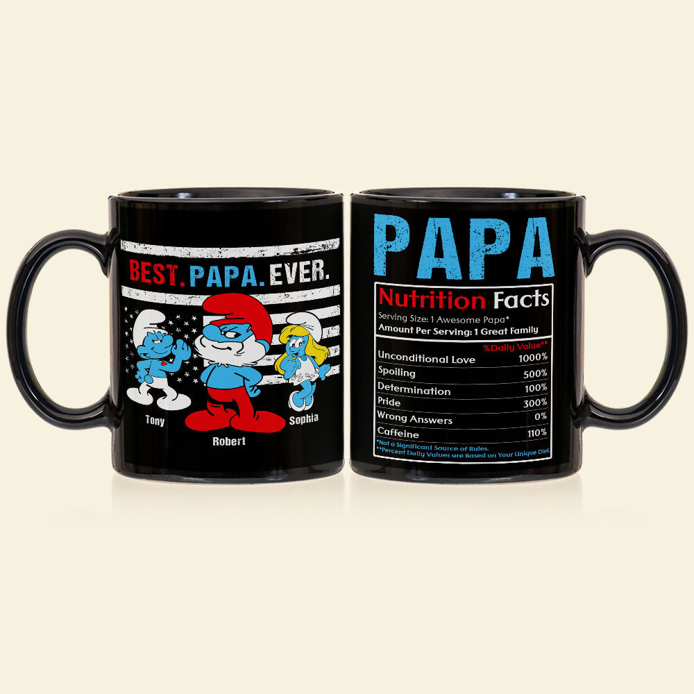 Best Papa Ever Gift 01DNPO210423 Personalized Family Black Mug