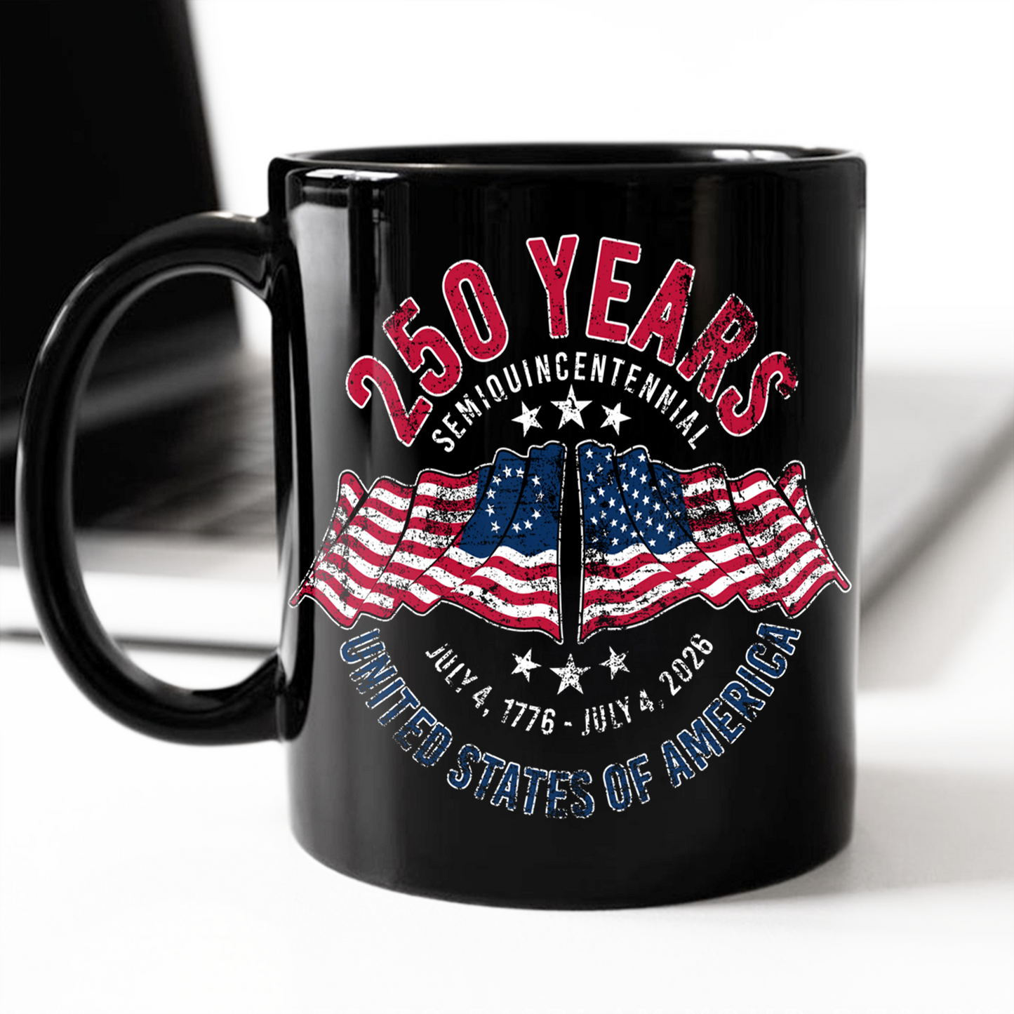 American 250 Years Semiquincentennial Patriotic Gift 2026 Black Mug LM32 895265