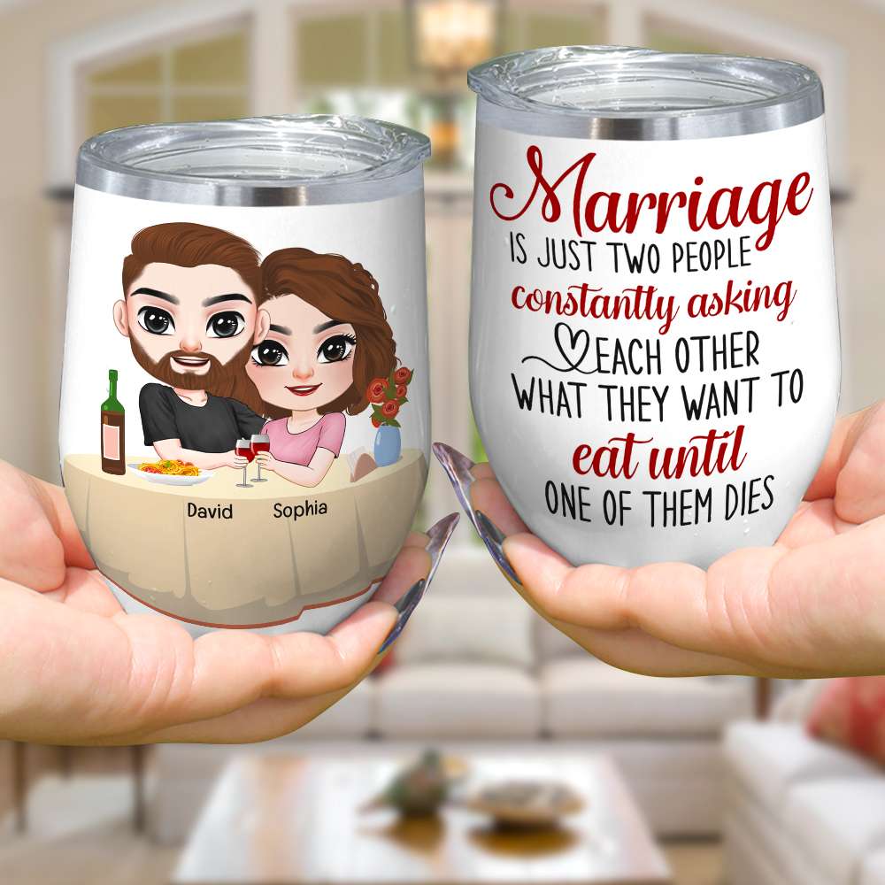 Marriage Is Just Two People, Personalized Tumbler, Gift For Couple