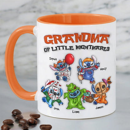 Personalized Gifts For Grandma Accent Mug, Horror Cartoon Character 04NAPU020824