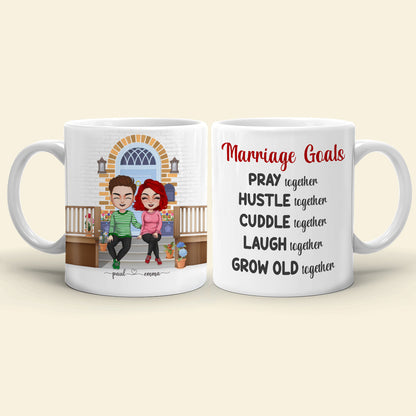 Marriage Goals List, Personalized Couple White Mug, Gift For Couples