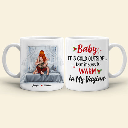 Baby, It's Cold Outside, Couple Gift, Personalized Coffee Mug, Naughty Couple Mug, Christmas Gift