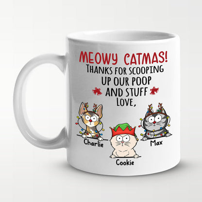 Meowy Catmas - Cat Personalized Custom Mug - Christmas Gift For Pet Owners, Pet Lovers