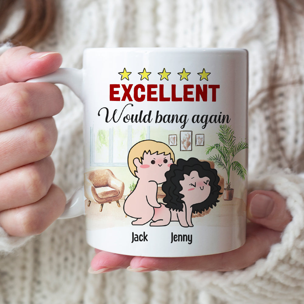 Excellent Would Bang Again - Personalized Couple Mug - Gift For Funny Couple