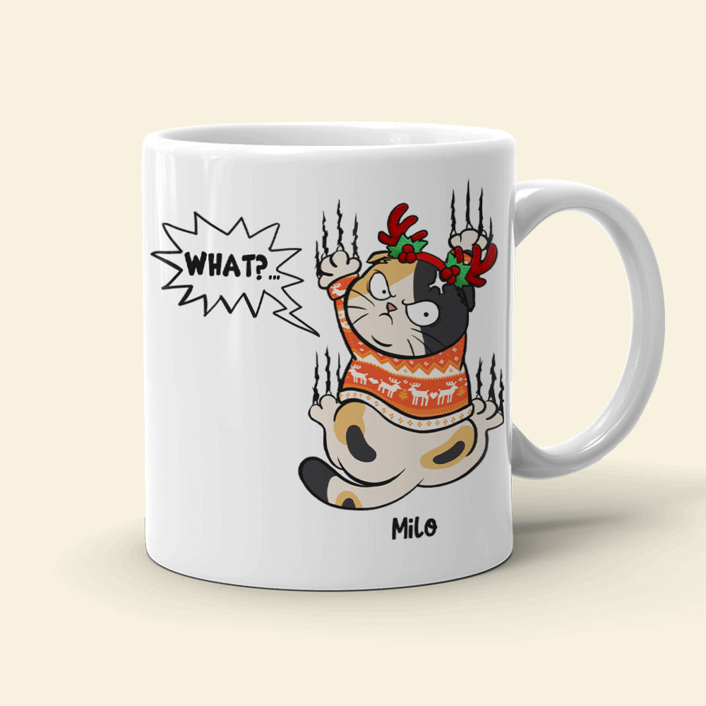 Gift For Cat Lover, Personalized Mug, Cat Scratching Mug, Christmas Gift EEA