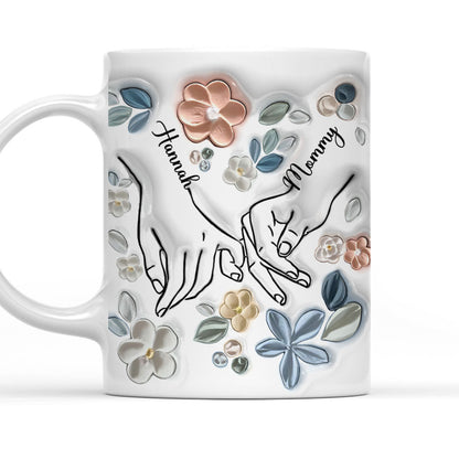 Mommy & Daughter - Personalized 3D Inflated Effect Ceramic Mug - Gift For Daughter From Mom, Grandma, Mother's Day | NA94