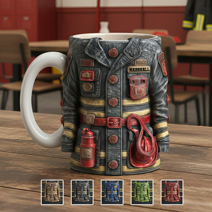 Turnout Gear Firefighter Coffee Mug - Personalized Gift For Firefighters 04OHMG301225