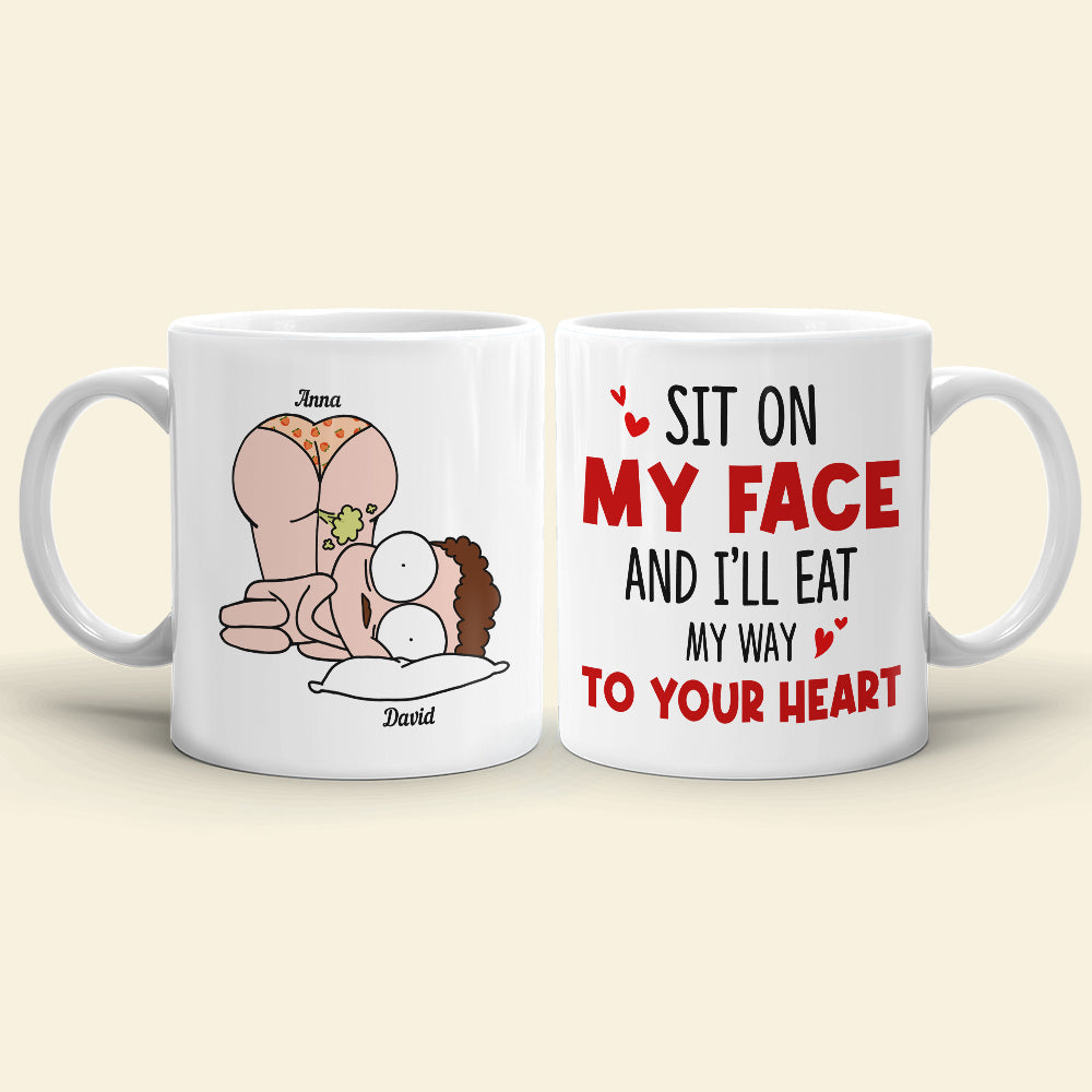 Sit On My Face, Gift For Couple, Personalized Mug, Funny Couple Mug, Anniversary Mug