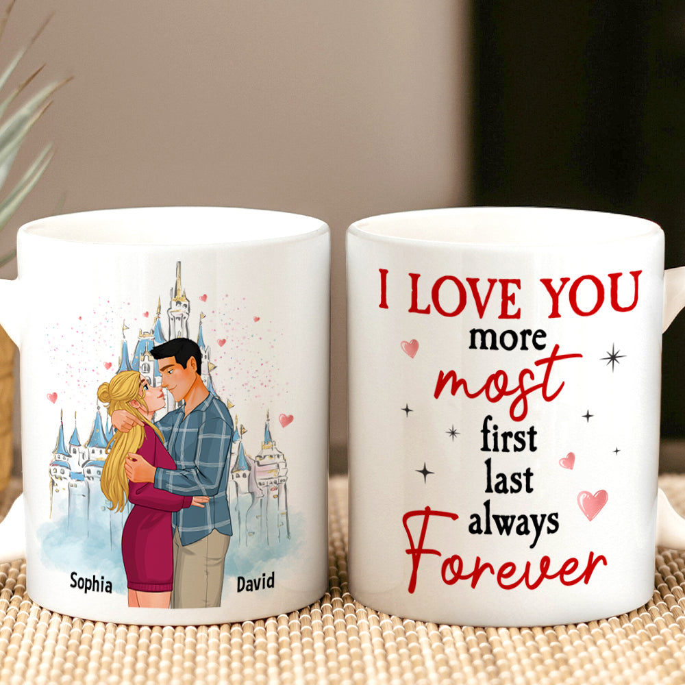 Personalized Gifts For Couple Coffee Mug I Love You More Most Always Forever