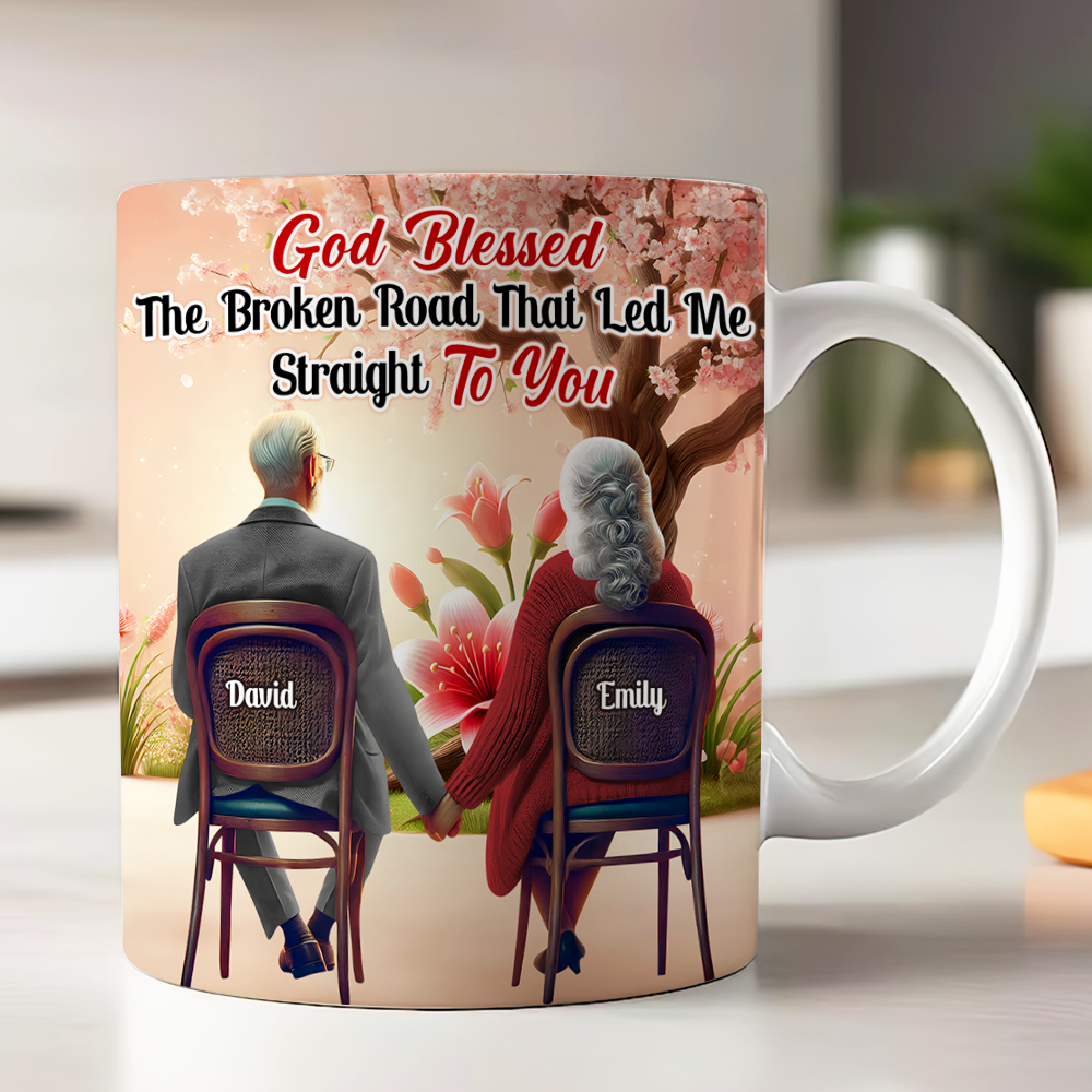 Personalized Gifts For Couple Coffee Mug God Blessed The Broken Road 03ohpu161224