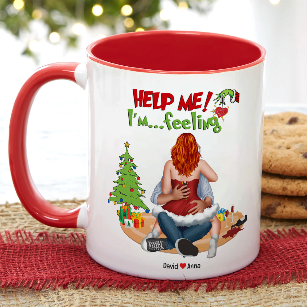 Help Me, I'm ... Feeling, Naughty Couple, Personalized CC-03HTPU191023HH Accent Mug, Christmas Gifts