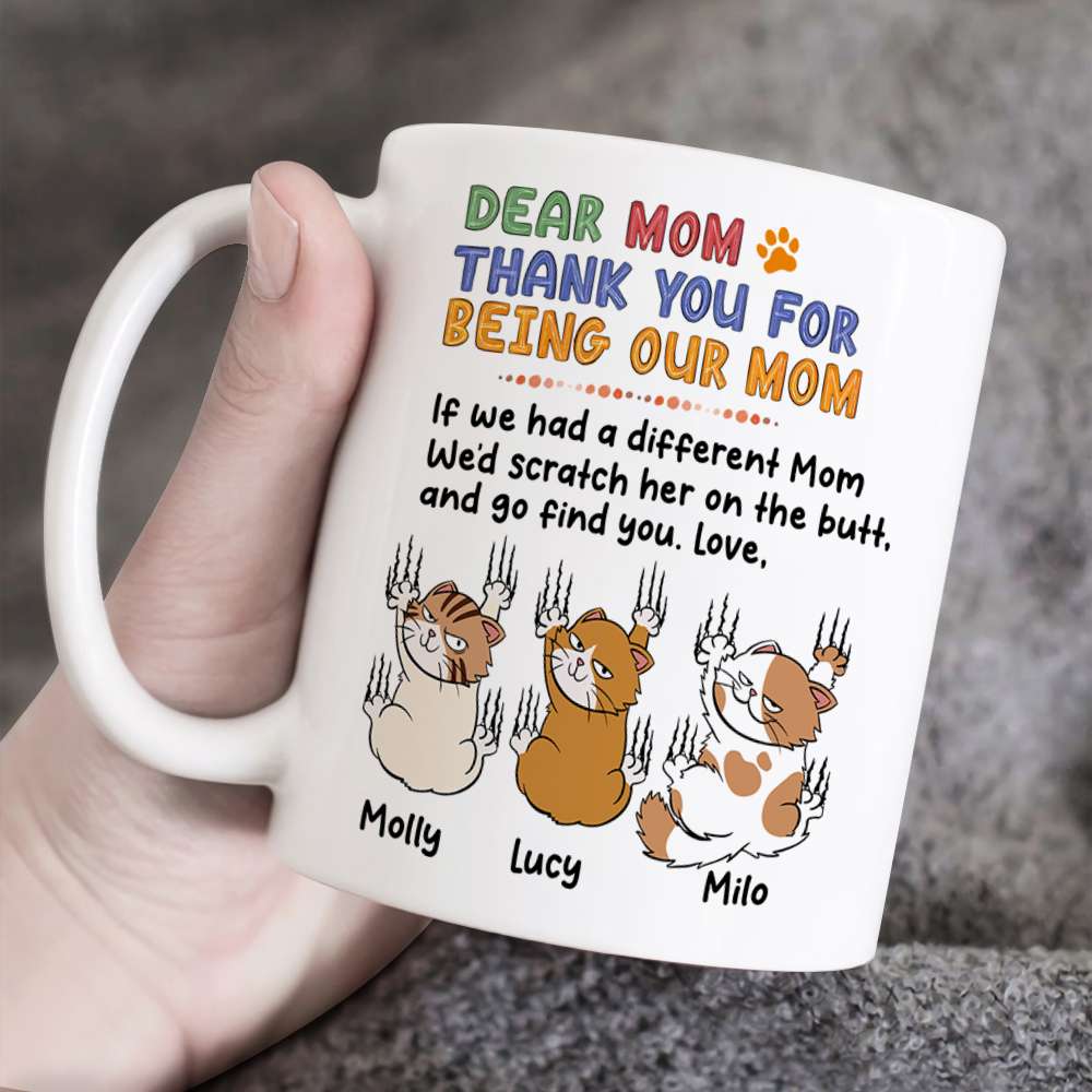 Personalized Gifts For Cat Mom Coffee Mug Thank You For Being Our Mom