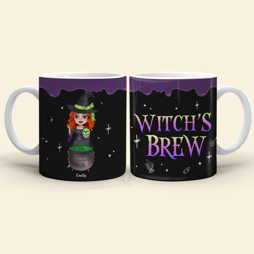 Witch's Brew, Gift For Witches, Personalized Mug, Edge To Edge Witch Squad Mug, Halloween Gift