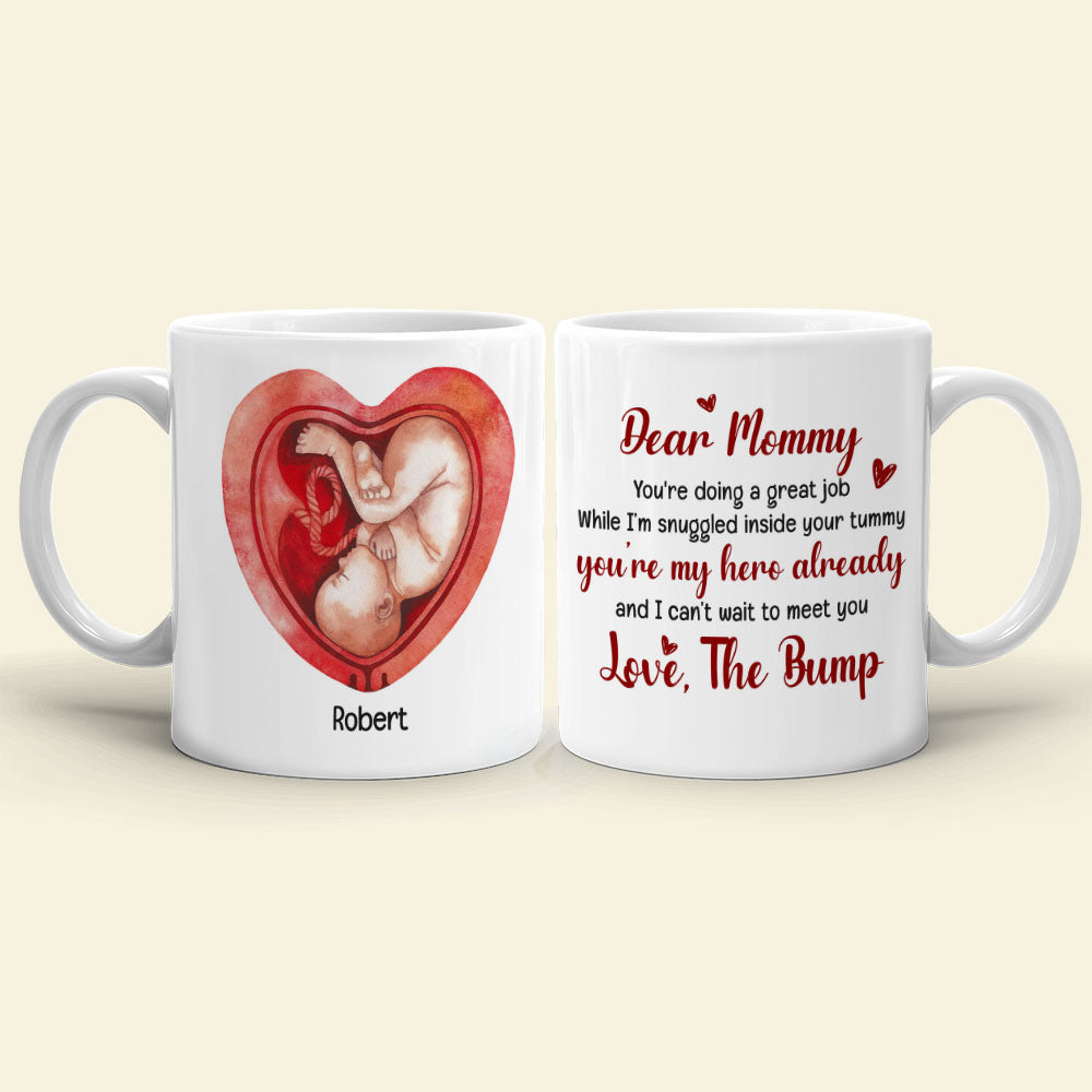 Dear Mommy You're Doing A Great Job, Personalized Mug, Pregnancy Gift For New Mom