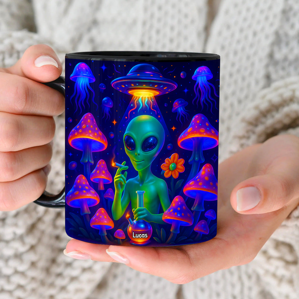 Smoking Alien Mug - Personalized Gifts For Weed Lovers 01totn100625
