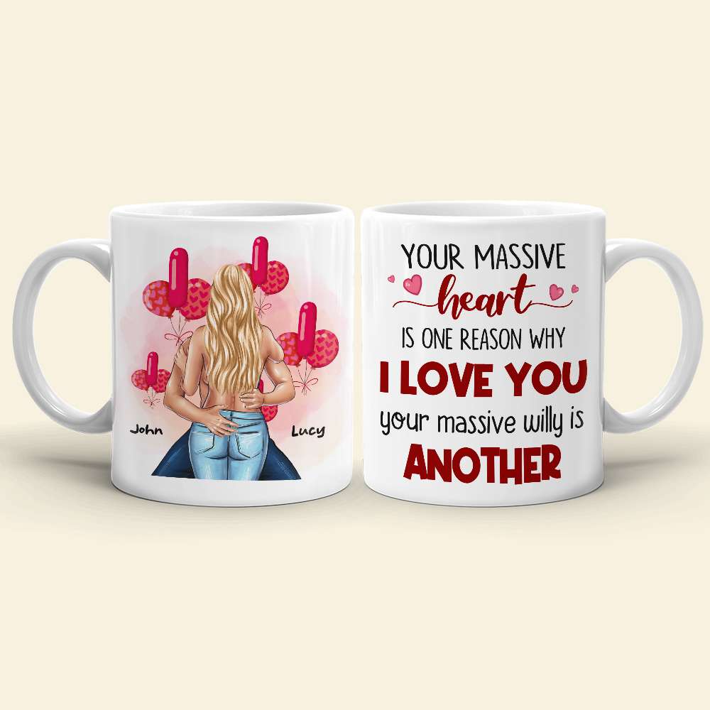 Your Massive Heart Is One Reason Why I Love You Personalized Couple Mug, Gift For Couple
