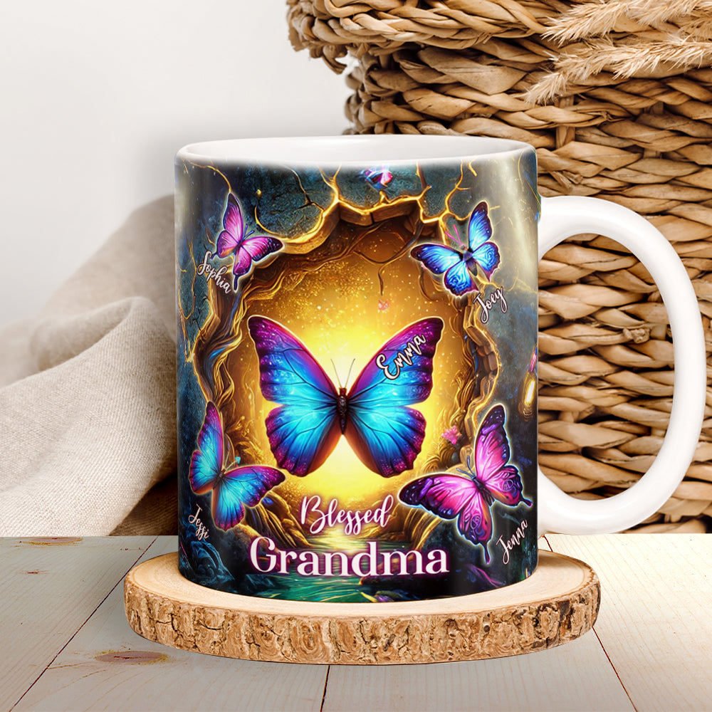 Butterfly Grandma Coffee Mug - Personalized Gift For Grandma 02OHLU280325