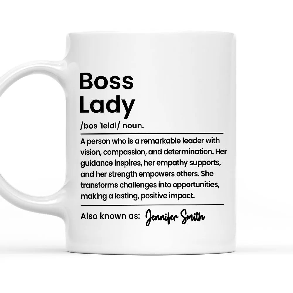 Boss Lady: A Woman of Strength and Vision Personalized Mug, Poster, Keychain, Pillow, Plaque & Sign, Inspirational Gift for Her