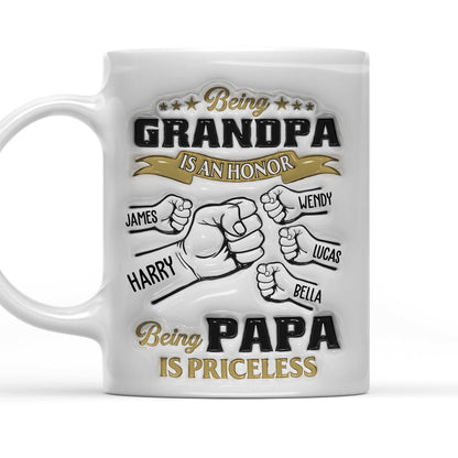 Being Papa - Personalized 3D Inflated Effect Ceramic Mug - Gift For Dad, Grandpa, Father's Day | NA94