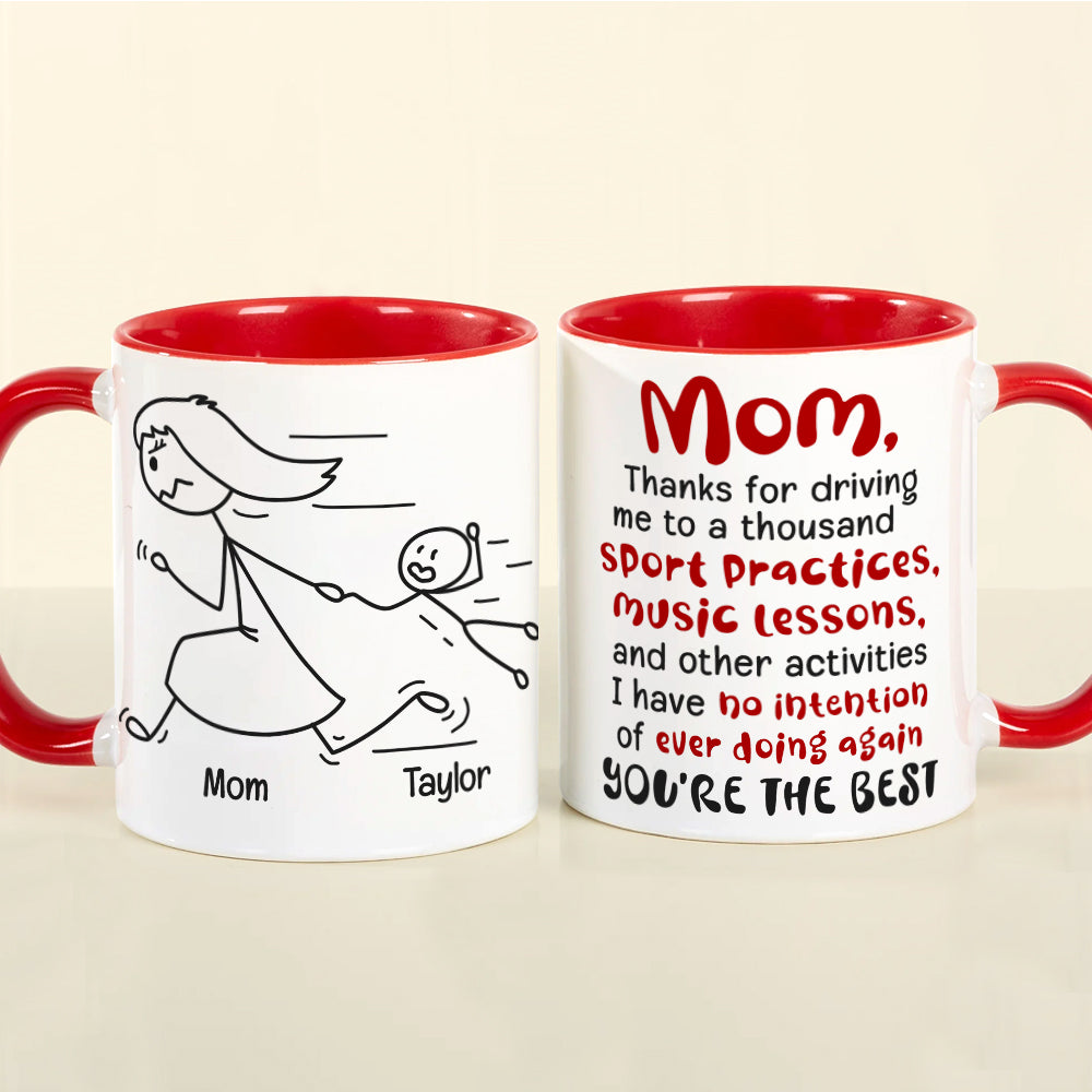 Mom You're The Best, Personalized Coffee Mug, Running With Mom Coffee Mug, Mother's Day Gift, Birthday Gift For Mom