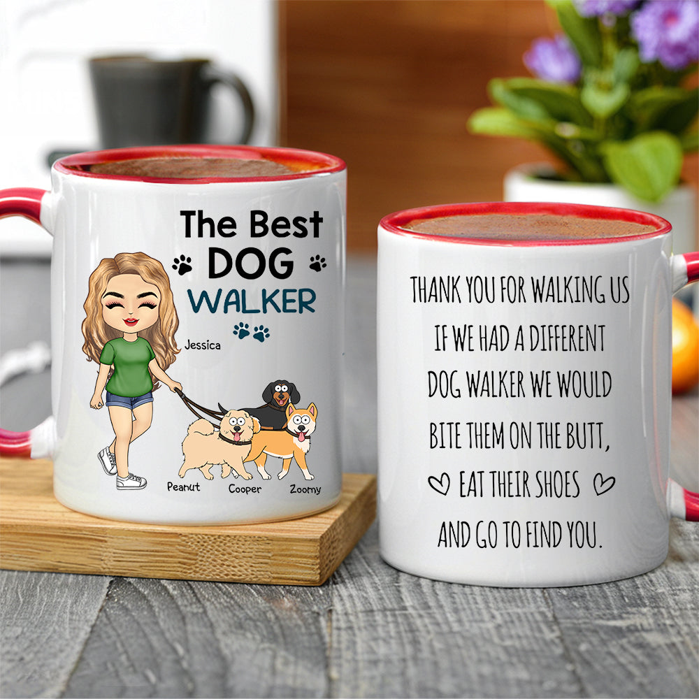 Thank You for Walking Me Hilarious Personalized White Ceramic Mug for Dog Walkers, Customizable with Dog, Perfect Gift for Pet Lovers