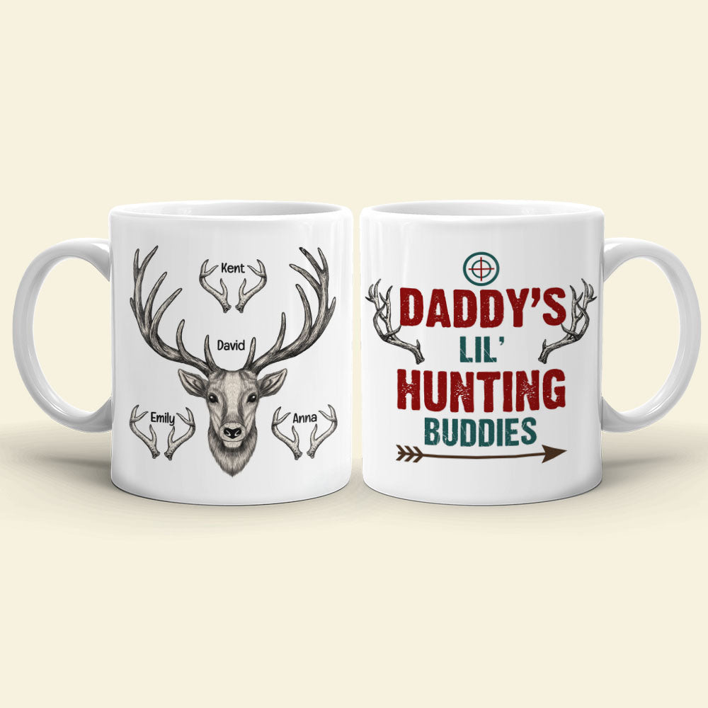 Daddy's Hunting Buddies, Personalized Coffee Mug For Hunting Dad, Father's Day Gift For Hunting Lovers