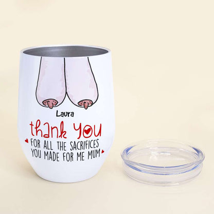Thank You For All The Sacrifices, Gift For Mom, Personalized Mug, Saggy Boobs Mug, Mother's Day Gift
