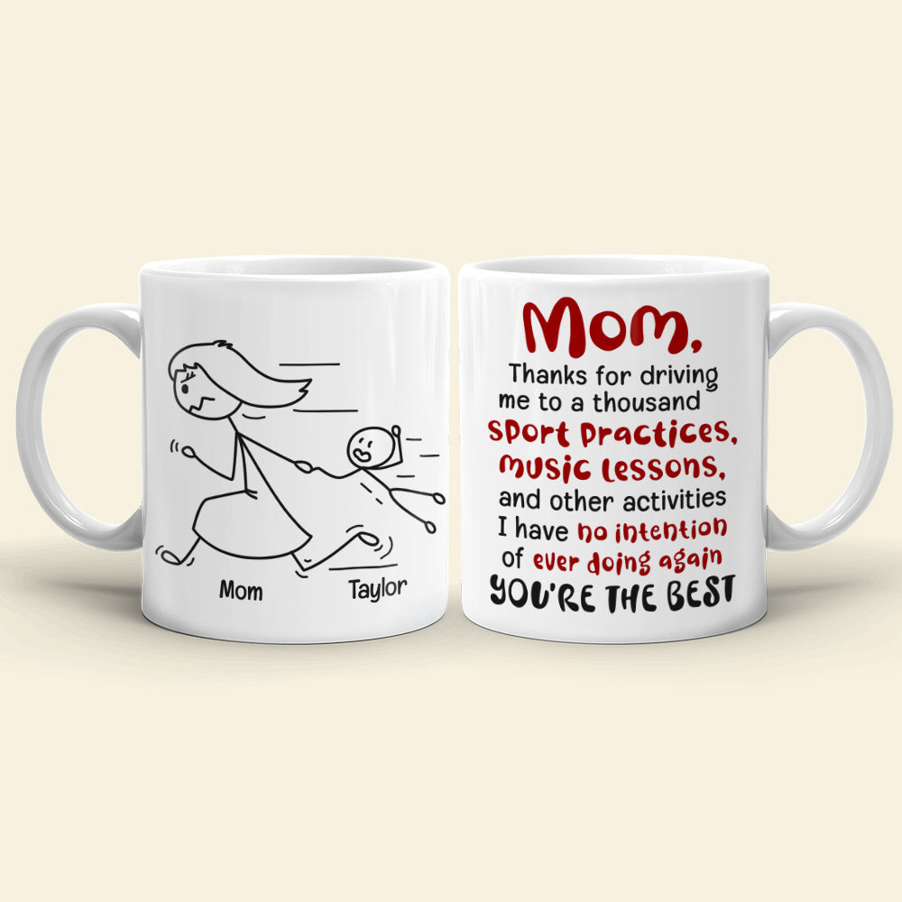 Mom You're The Best, Personalized Coffee Mug, Running With Mom Coffee Mug, Mother's Day Gift, Birthday Gift For Mom