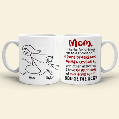 Mom You're The Best, Personalized Coffee Mug, Running With Mom Coffee Mug, Mother's Day Gift, Birthday Gift For Mom
