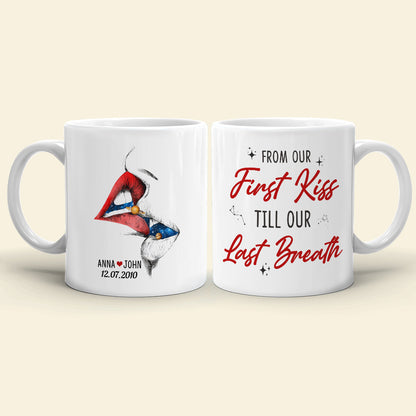From Our First Kiss Till Our Last Breath, Kissing Galaxy White Mug
