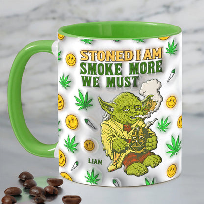 Personalized Gifts For Stoner White Mug, Green Animal Smoke Weed 04napu200724