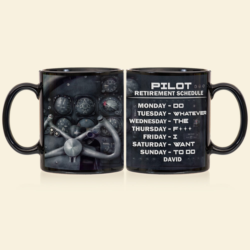 Pilot Retirement Schedule Personalized Retired Pilot Mug Gift For Pilot