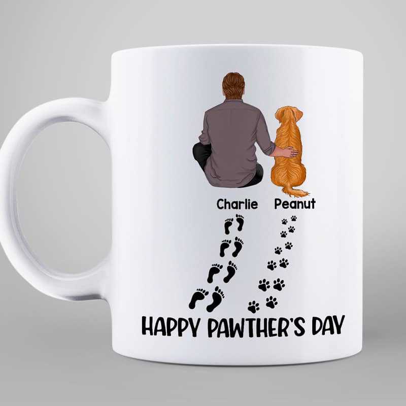 Happy Pawther's Day Dog Dad Personalized Mug