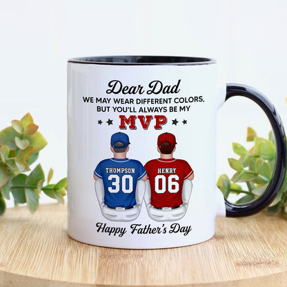 You'll Always Be My MVP Divided Funny Gift For Baseball Dad Personalized Mug