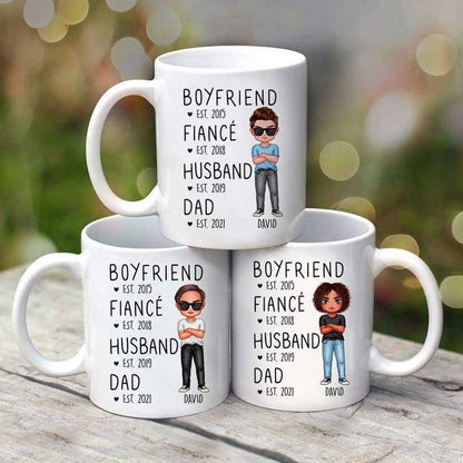 Boyfriend Fiance Husband Dad Established Doll Man Father's Day Gift Personalized Mug