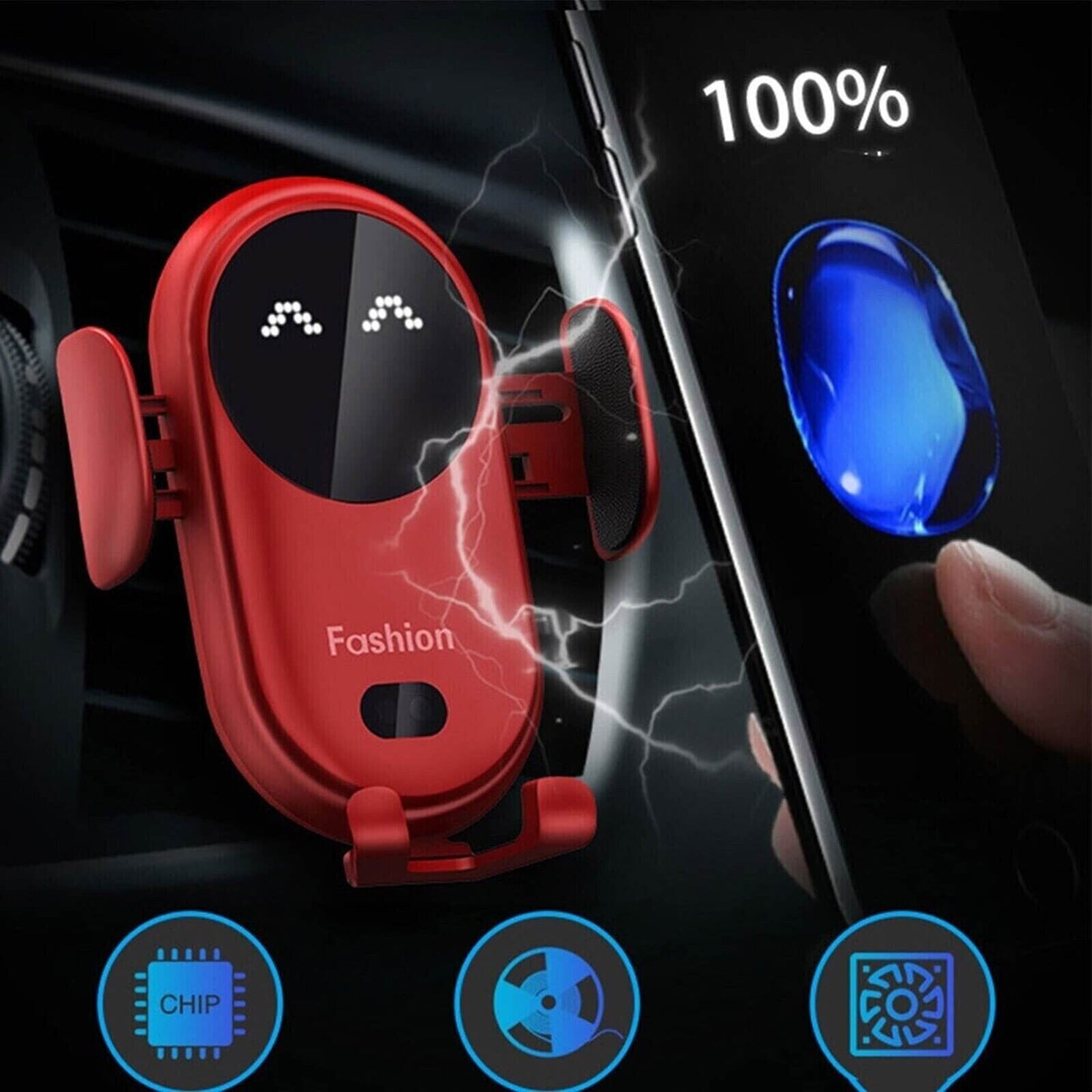 Smart Car Wireless Charger Phone Holder_Random Color