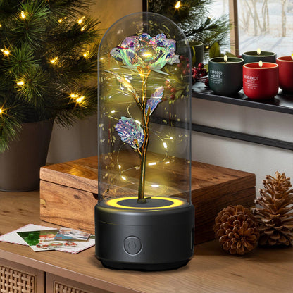 Rose Flowers Led Light And Bluetooth Speaker