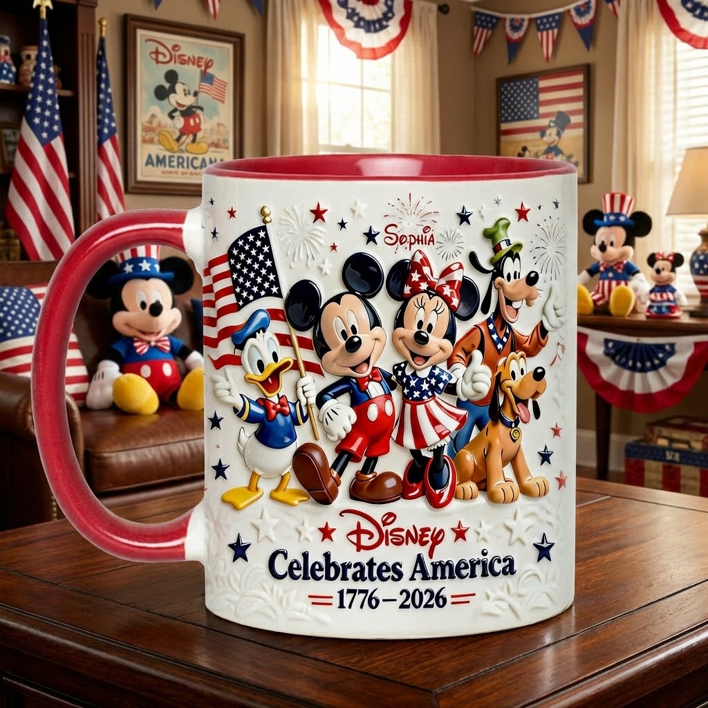 MkMo Magic Mouse Celebrate USA's 250th Anniversary - Personalized Accent Mug HH01