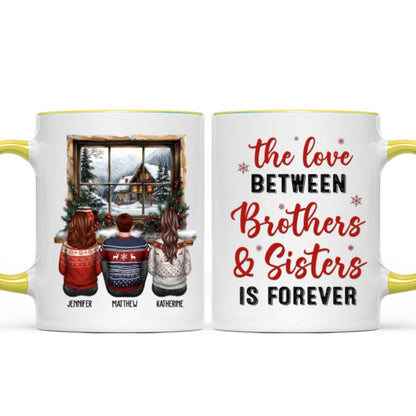 Brother Sisters Sitting By The Window Personalized Mug, Christmas Gift for Siblings