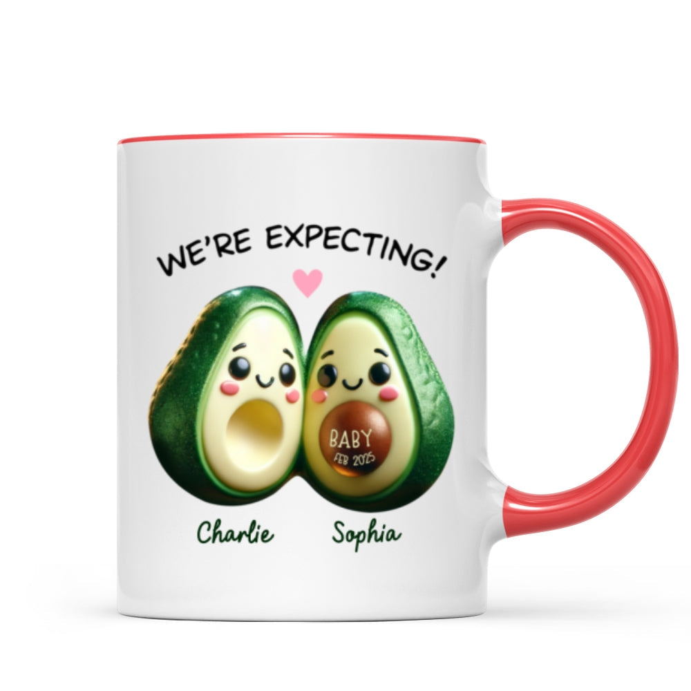 Avocado Couple Expecting Parents Pregnancy Announcement Keepsake Personalized Mug